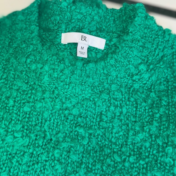 Banana Republic Alpaca- Wool Boucle' Sweater Chunky Green Holiday M - Picture 6 of 8